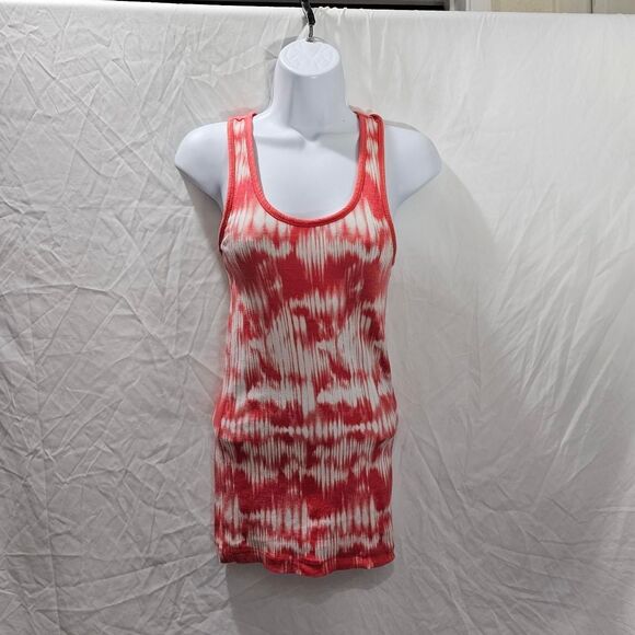 Vintage y2k peach orange pink tie dye racerback tank top - Picture 3 of 4